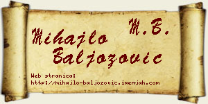 Mihajlo Baljozović vizit kartica